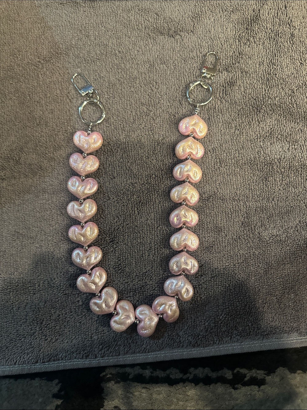 Pink Heart Bead bag accessory